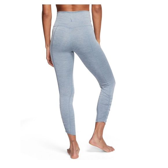 Nike Yoga Ruched High-Waist Leggings Blue, Size: S - Picture 3 of 10